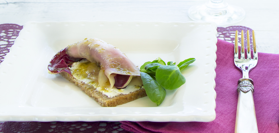 Involtini di pesce spada con radicchio e miele