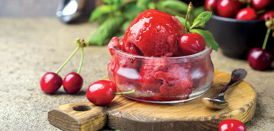 Sorbetto di ciliegie senza zucchero