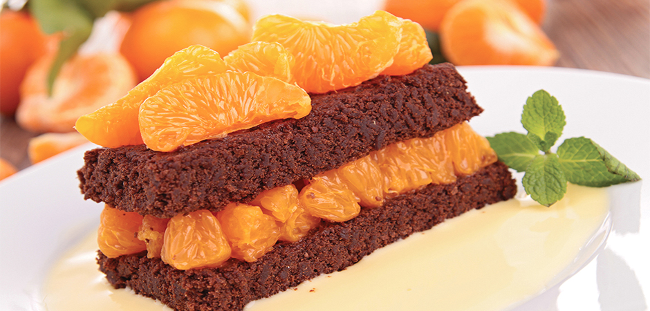 Maxi brownies al mandarino
