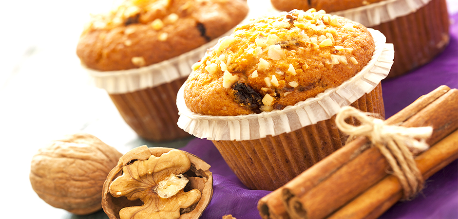 Muffin con stracchino e noci