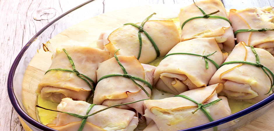 Rollini di tacchino con riso e verdure