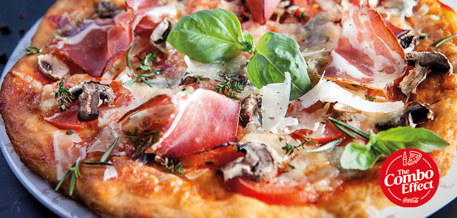Pizza al prosciutto e funghi