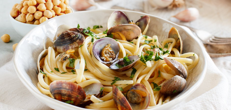 Bavette vongole e ceci