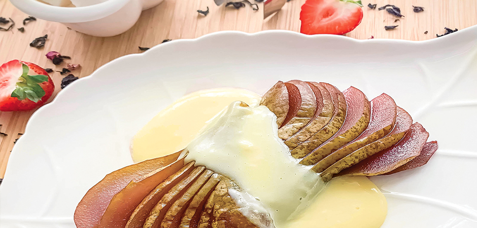Zabaione con pere al vino