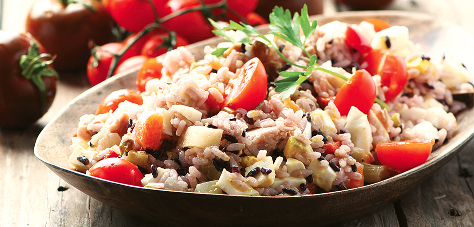 Insalata di riso integrale con tonno