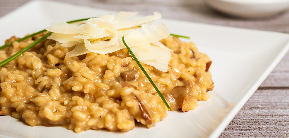 Risotto con salsiccia e funghi