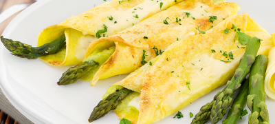 Cannelloni di crepe agli asparagi