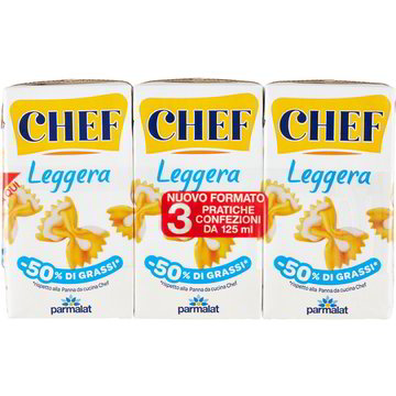 Panna leggera uht da cucina CHEF 3 X 125 GR - Coop