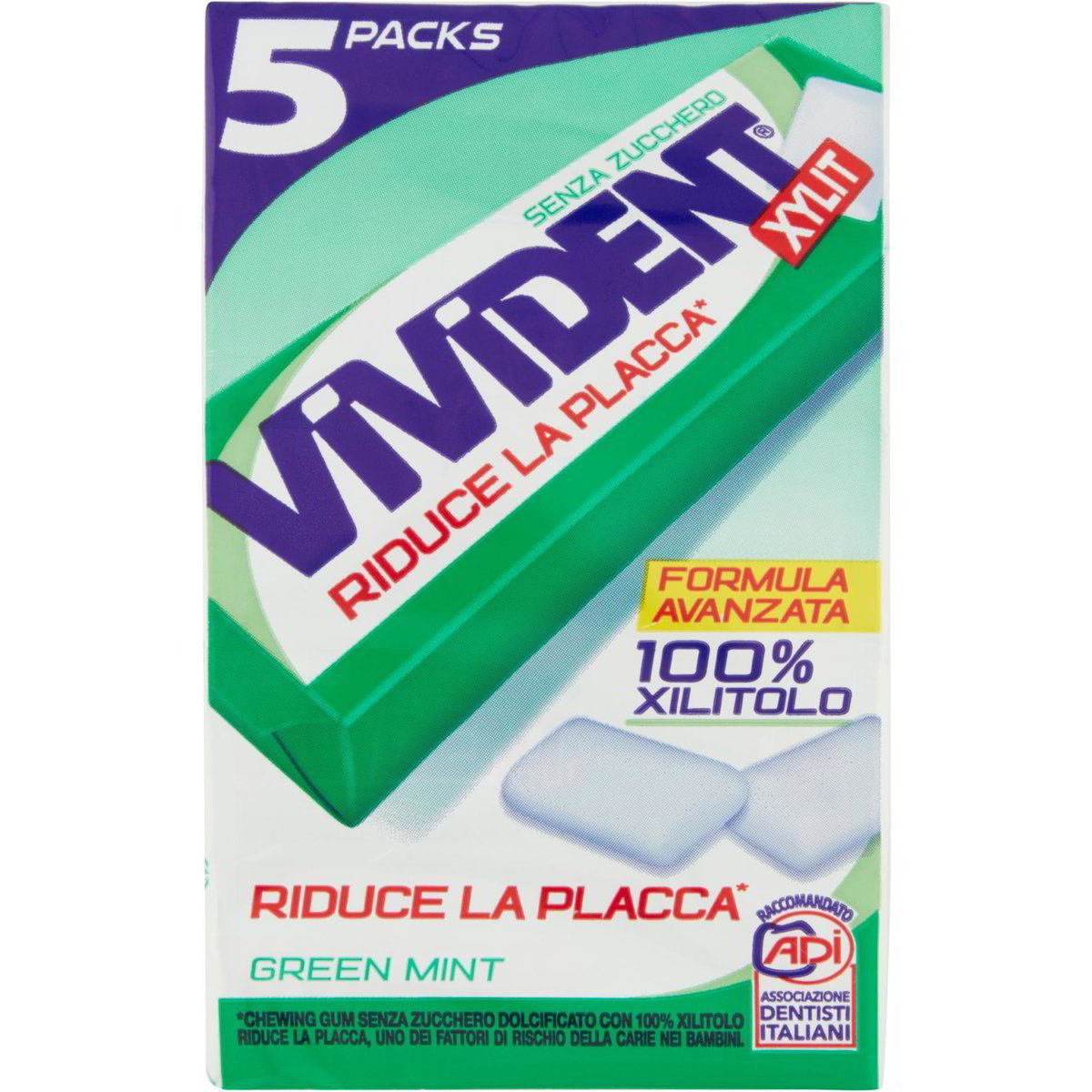 Chewing gum xylit green mint VIVIDENT 5 X 66 G - Coop Shop