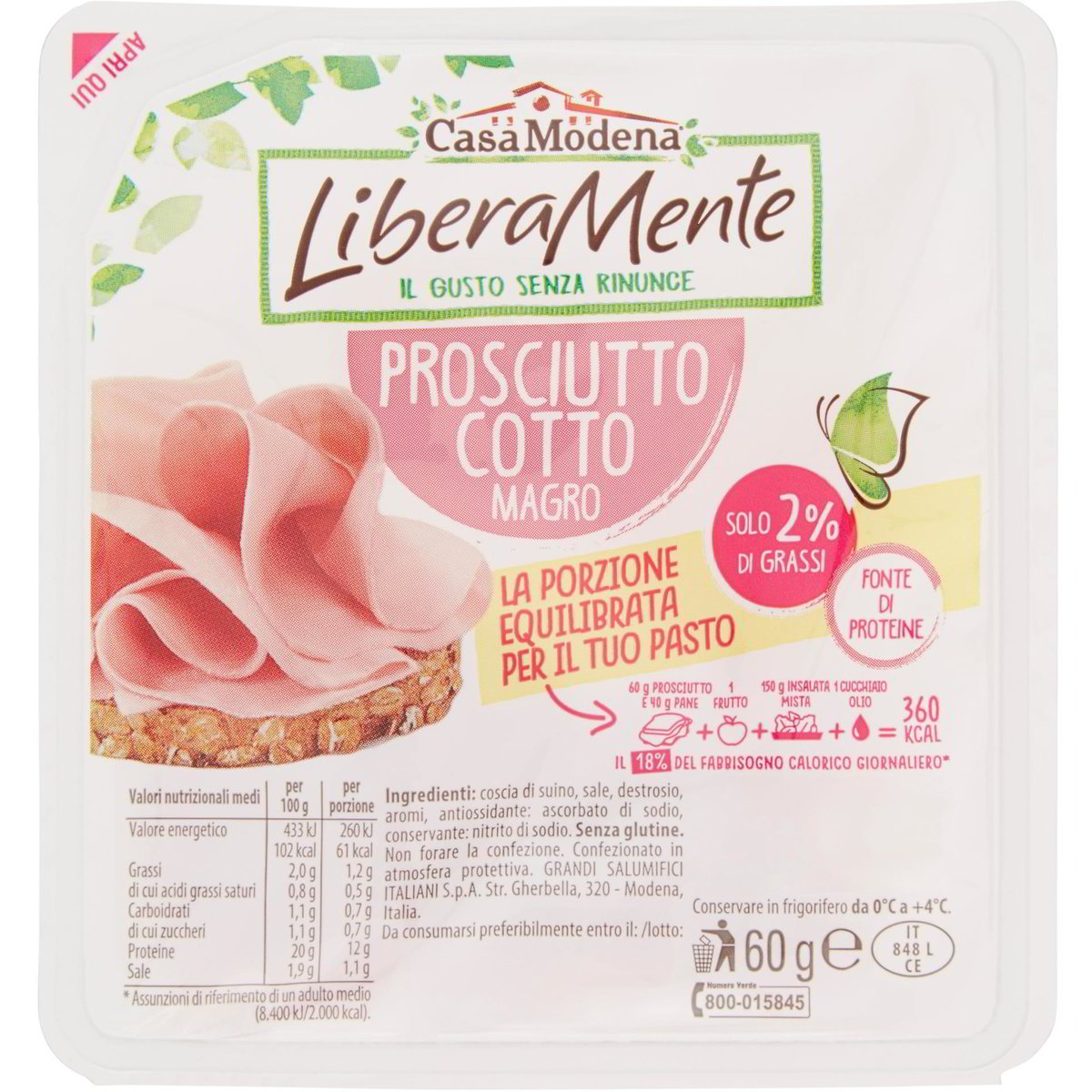 Prosciutto cotto magro CASA MODENA 60 G Coop Shop