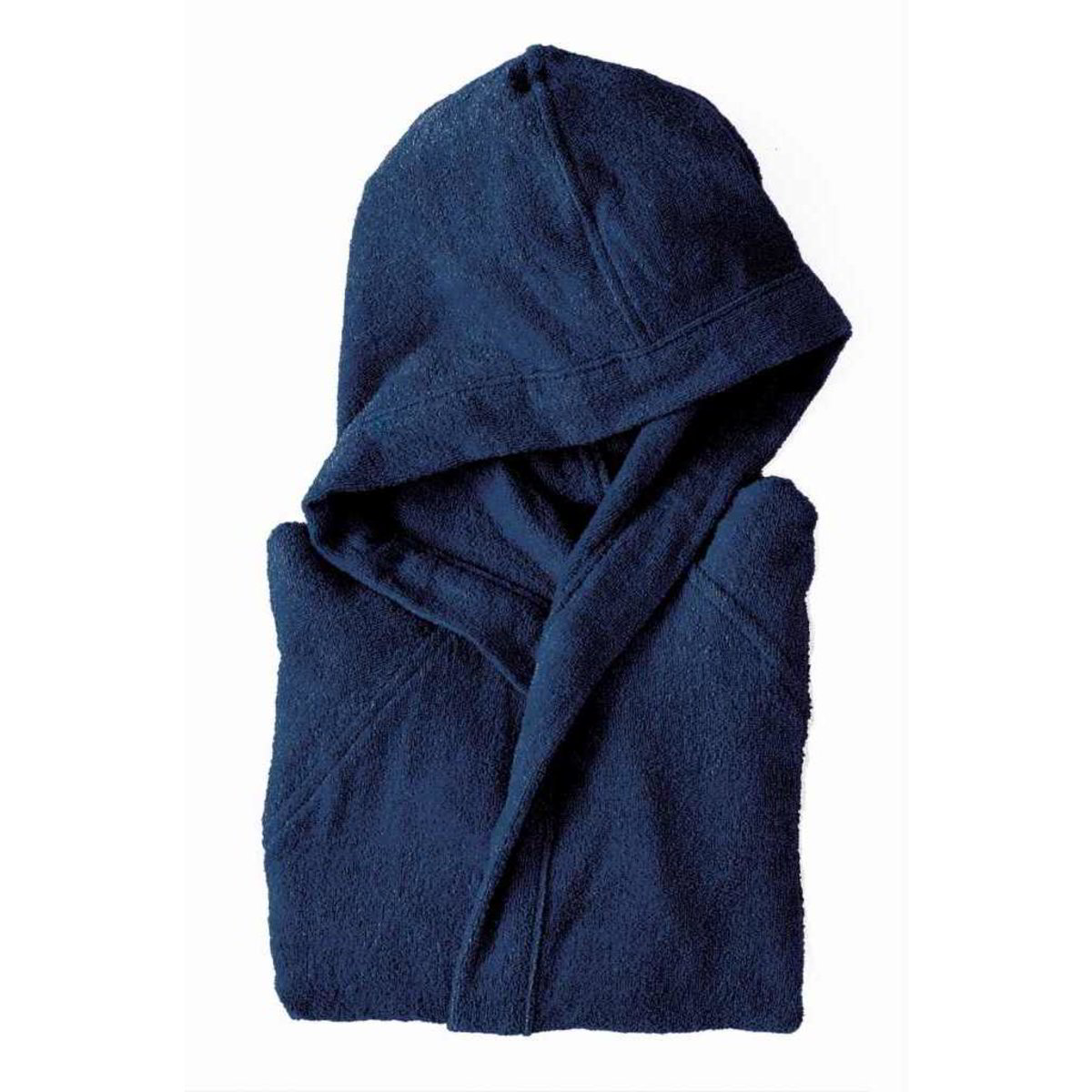 hermet SSC Napoli Badjas van microvezel voor volwassenen met capuchon, 100% katoen, ruimtebesparende zak, maat M, officieel product, lichtblauw, Lichtblauw, M