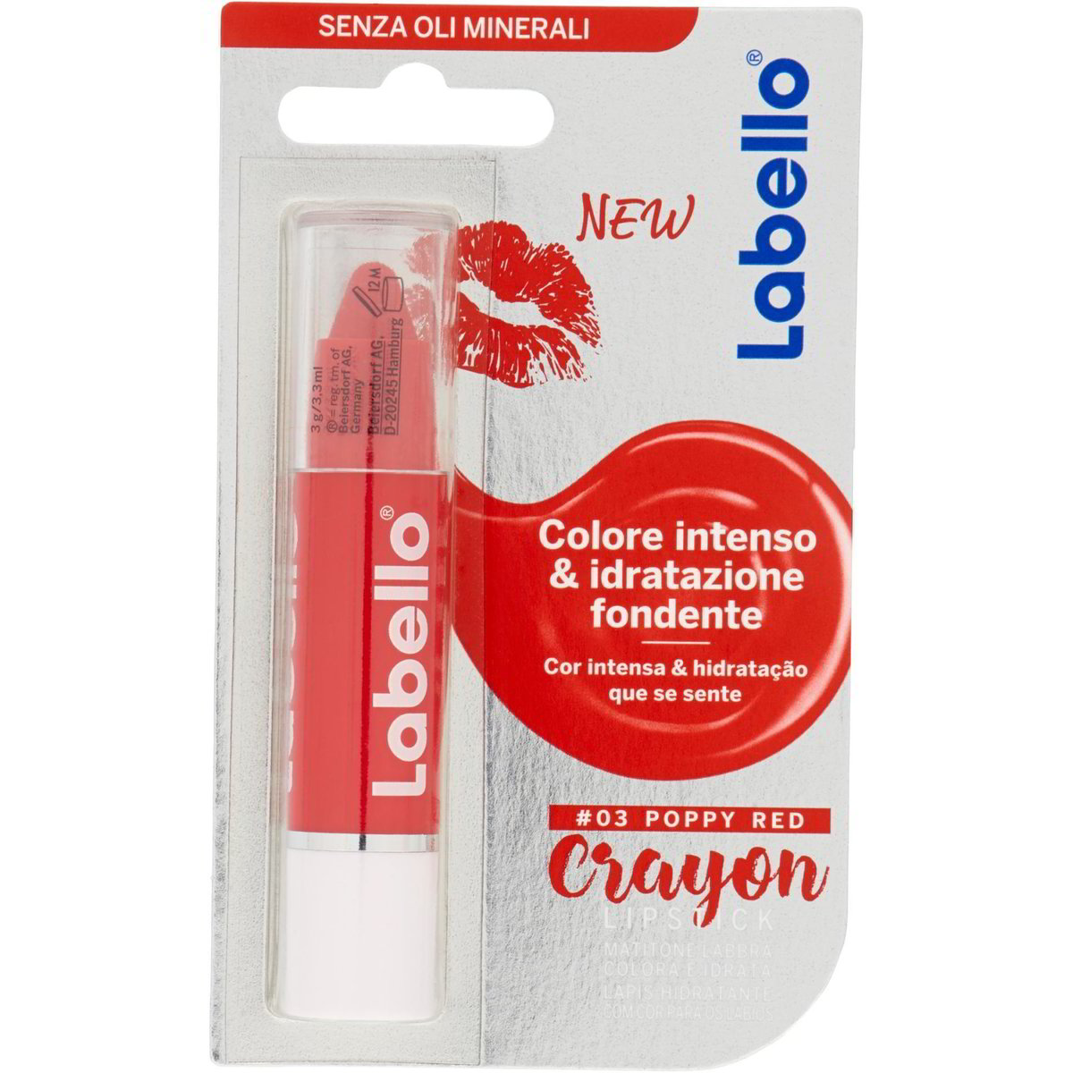 Balsamo labbra crayon lipstick 03 poppy red LABELLO 3 G - Coop Shop