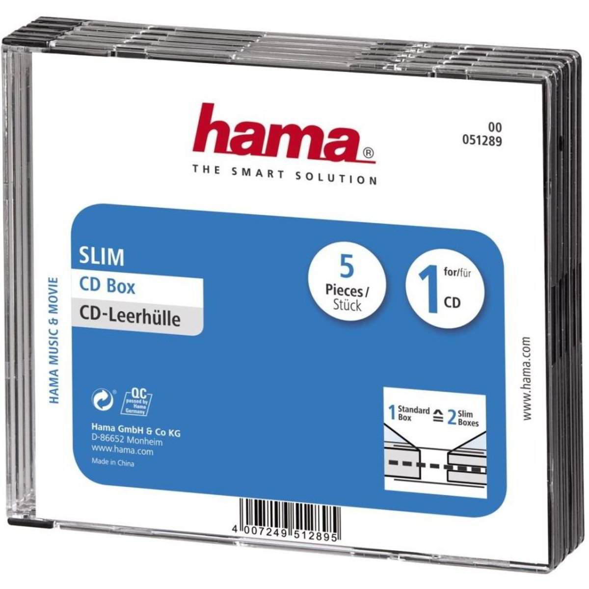 25 Custodie CD Doppie Slim Trasparenti Hama - Risparmio Spazio 75%