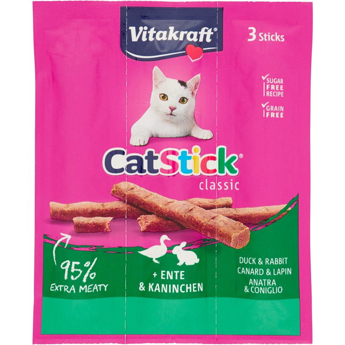 Vitakraft Snack Per Gatti - Bastoncini Con Anatra E Coniglio | 20 Pezzi Extra Carnosi - Foto 5