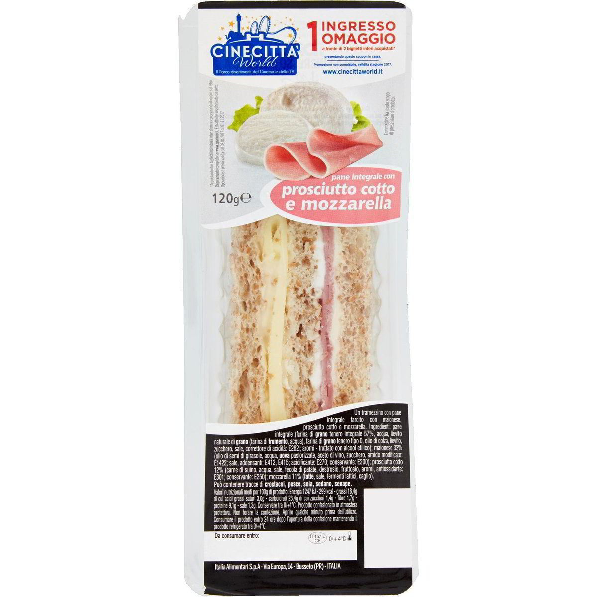 Panino maxi prosciutto cotto e mozzarella IBIS 120 G Coop Shop