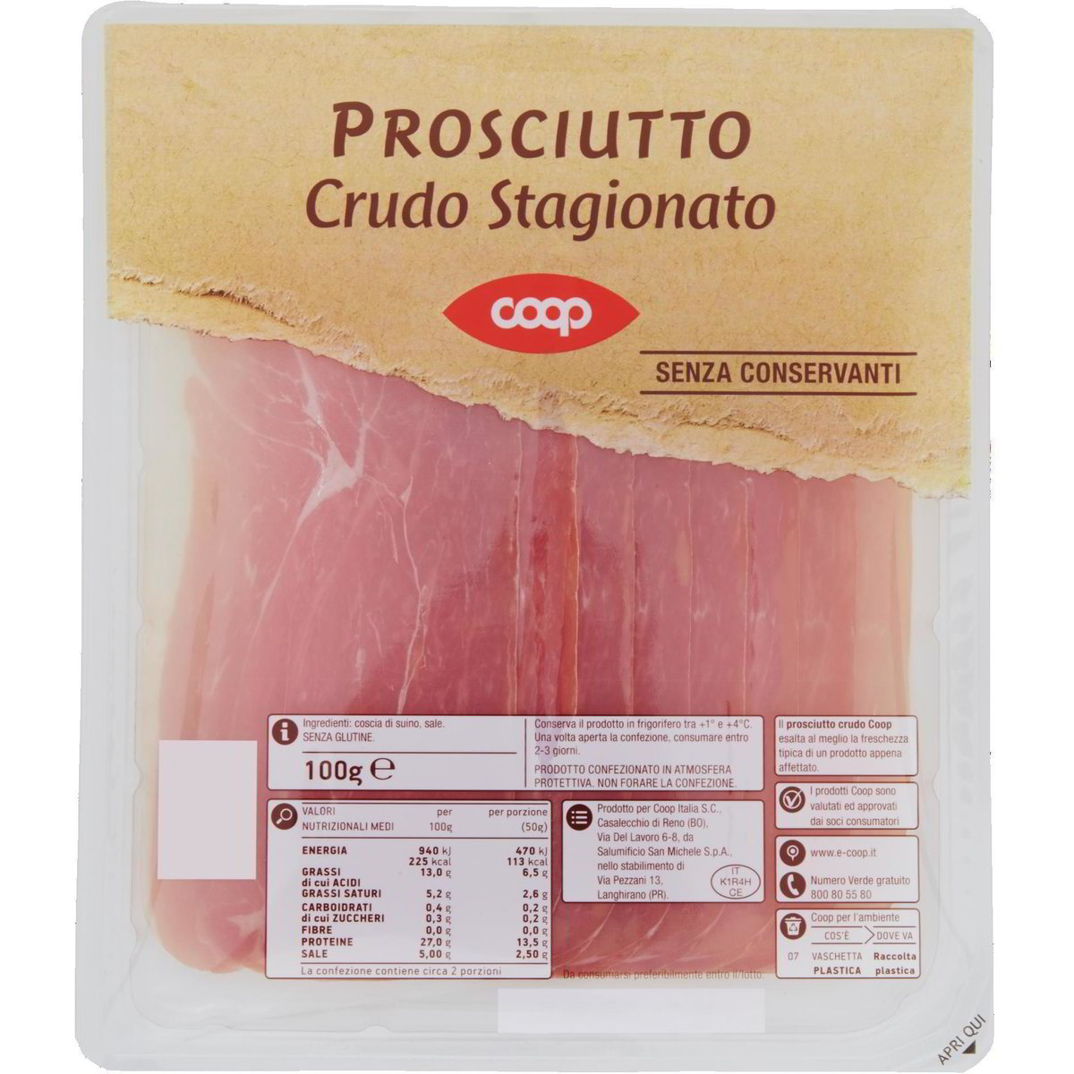 Prosciutto crudo 12 mesi COOP 100 G Coop Shop