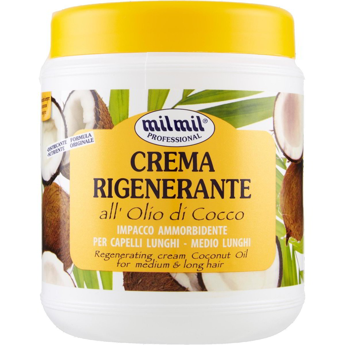 Milmil Crema capelli lunghi rigenerante all'olio cocco MILMIL 1000 ML - Coop Shop