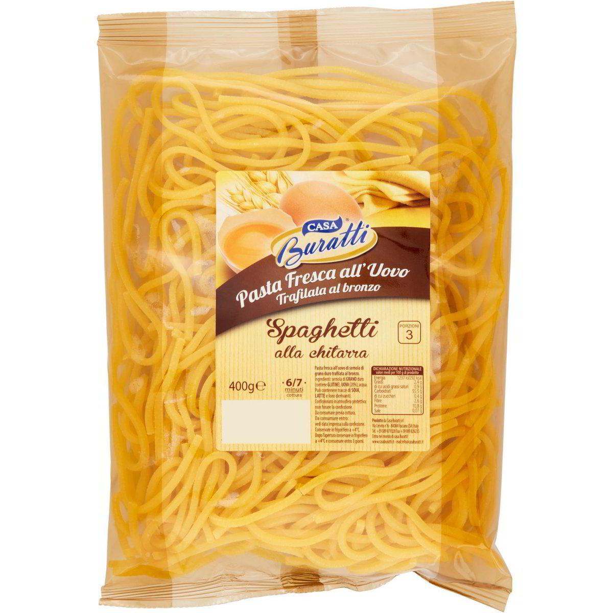 Spaghetti alla chitarra pasta fresca all'uovo CASA BURATTI 400 G