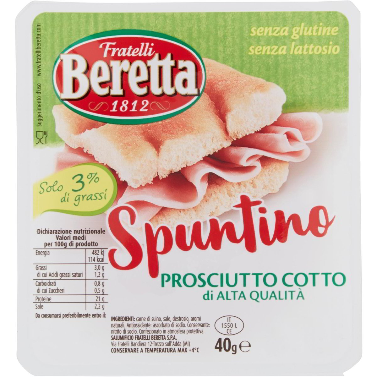 Prosciutto cotto di alta qualità FRATELLI BERETTA 40 G Coop Shop