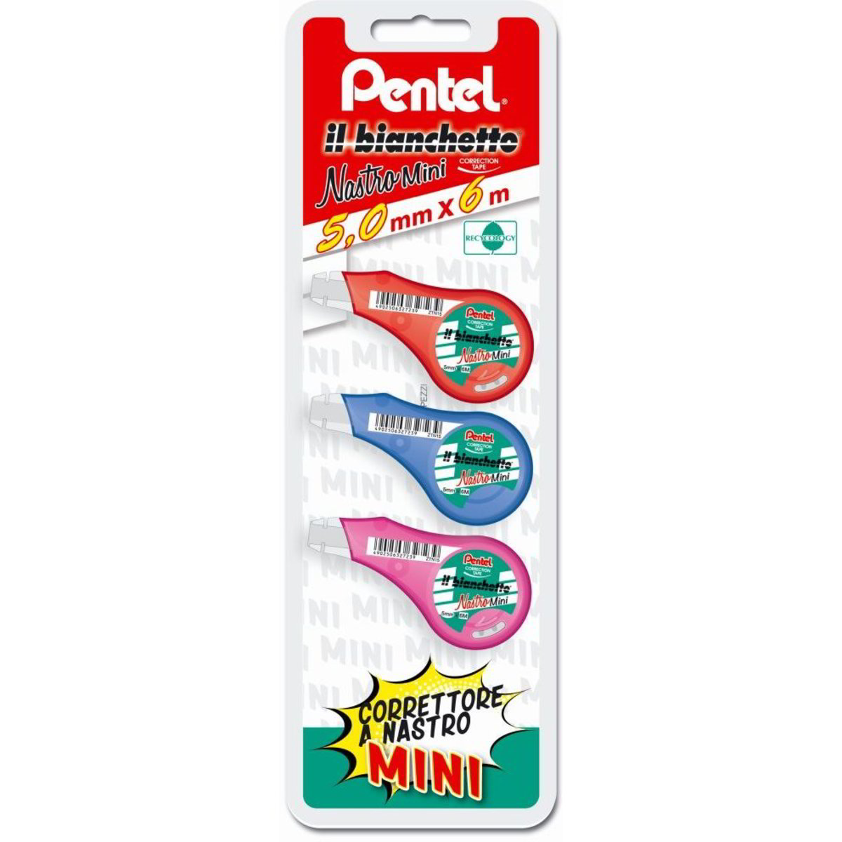 Nastro Correttivo Mini 12 Pezzi - 4m X 5mm, Per Scuola E Ufficio, 3 Colori (Verde, Blu, Arancione) - Foto 5