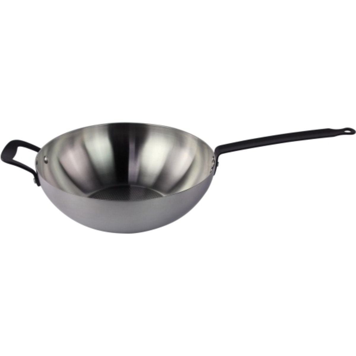 Wok Tradizionale In Acciaio Al Carbonio Con Manico In Legno - 36 Cm, Fondo Rotondo, Pre-stagionato, Per Induzione E Gas - 2