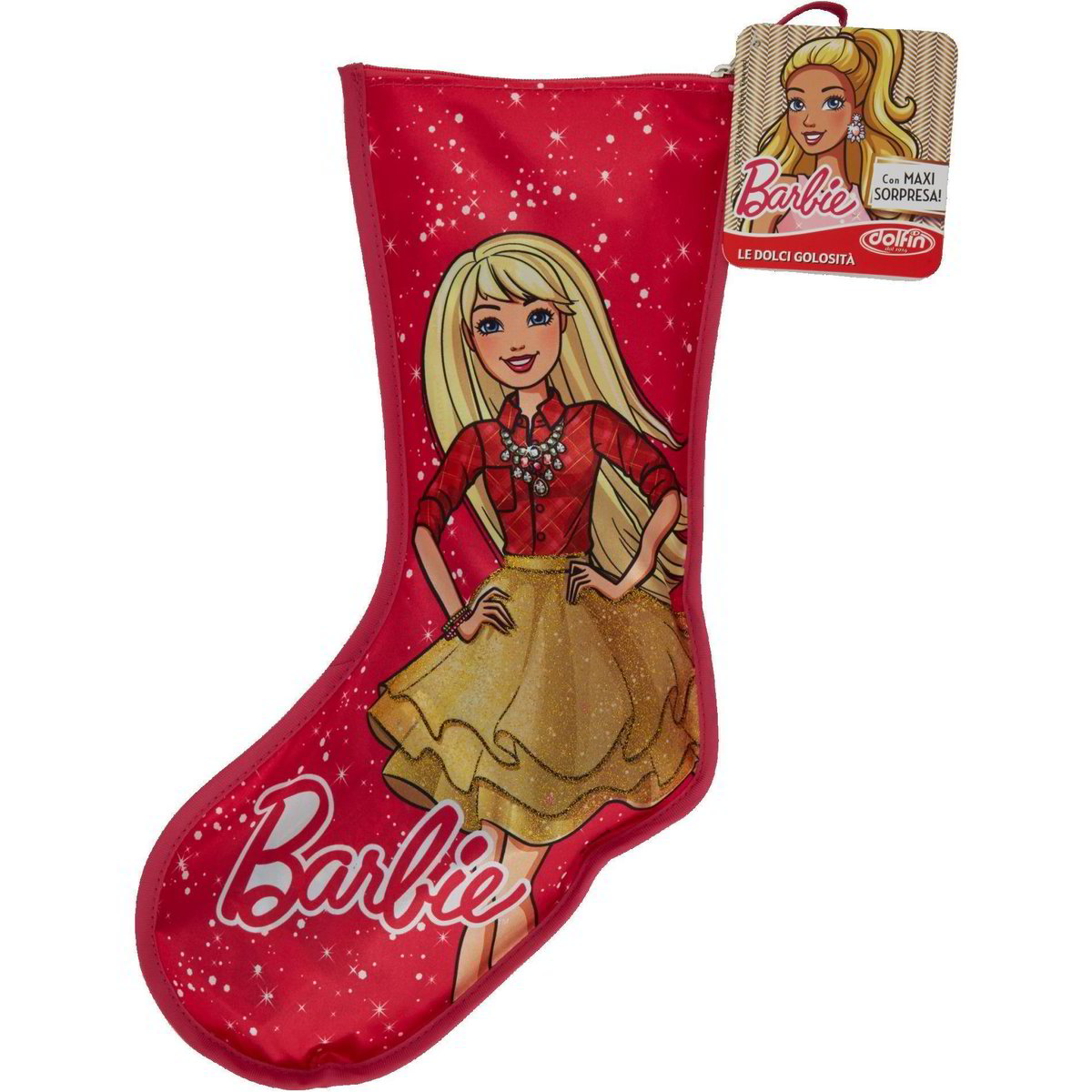 Befana calza con dolciumi e sorpresa barbie DOLFIN 220 GR Coop Shop