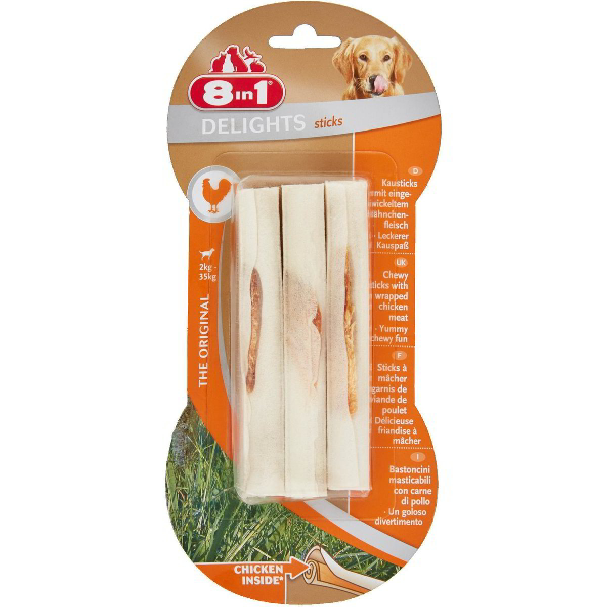 Delights Sticks - Bastoncini Di Pollo E Pelle Di Bufalo Per Cani, 3 Pezzi Da 75g - Foto 3