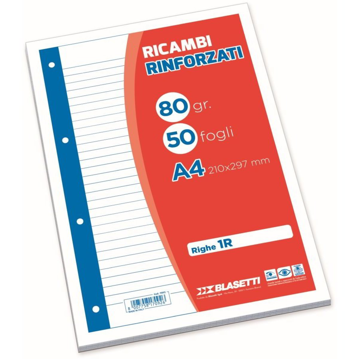 Fogli Ricambio Blasetti A4 Rigati - Confezione Da 40 Fogli Per Raccoglitori - Foto 5