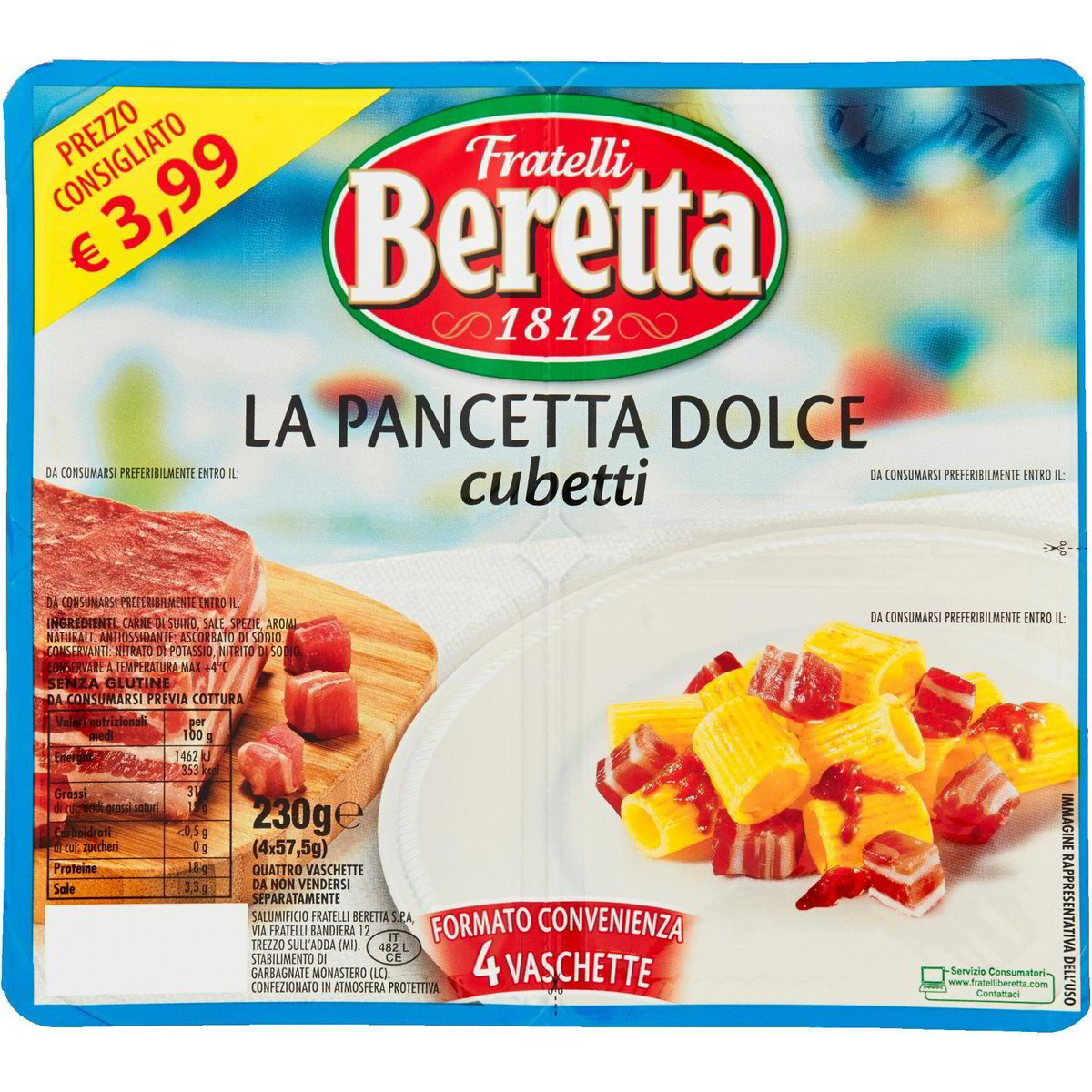 Pancetta Dolce A Cubetti FRATELLI BERETTA 4 X 57 5 G Coop Shop Pancetta Dolce A Cubetti FRATELLI BERETTA 4 X 57 5 G Coop Shop