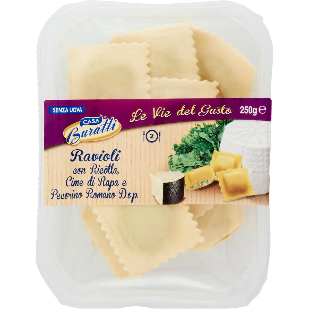 Ravioli ricotta bufala/pecorino romano/cime rapa CASA BURATTI 250 G