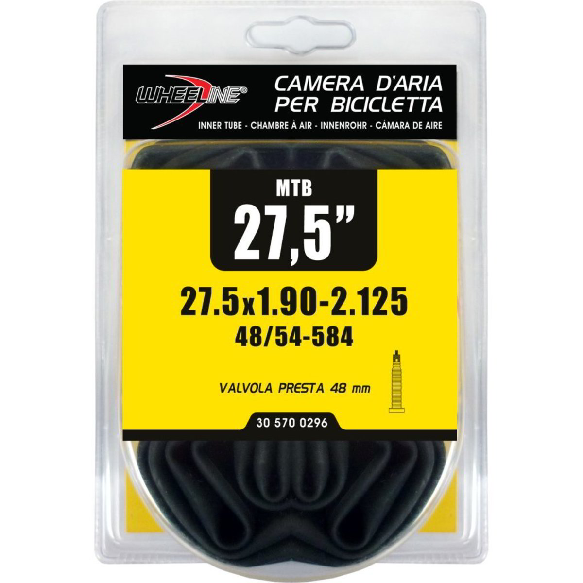 Camera D'Aria Kenda 27.5 X 1.90/2.125 (650B) - Valvola America 34mm, Per MTB E Bici Da Corsa, Unisex-Adulto