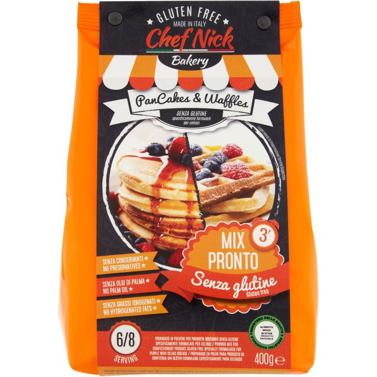 Pancakes & waffles mix pronto in 3 minuti CHEF NICK BAKERY 400 G Coop
