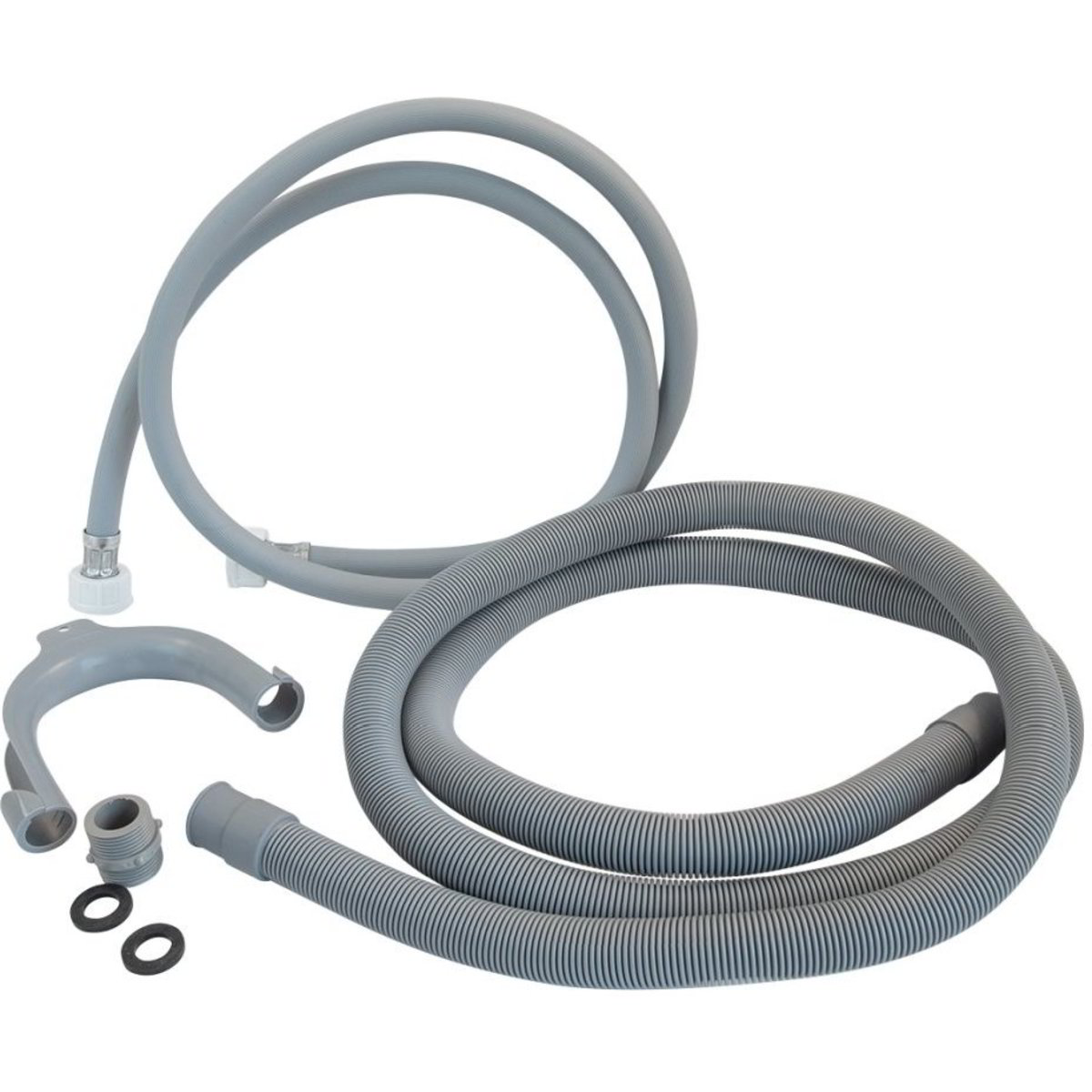 Sifone esterno in PP a molla per scarico lavatrice con rosone bianco 32mm