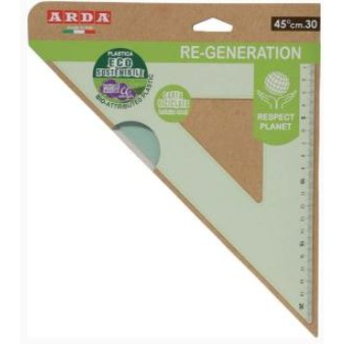 Squadra 45 Gradi 30cm Trasparente, Per La Scuola