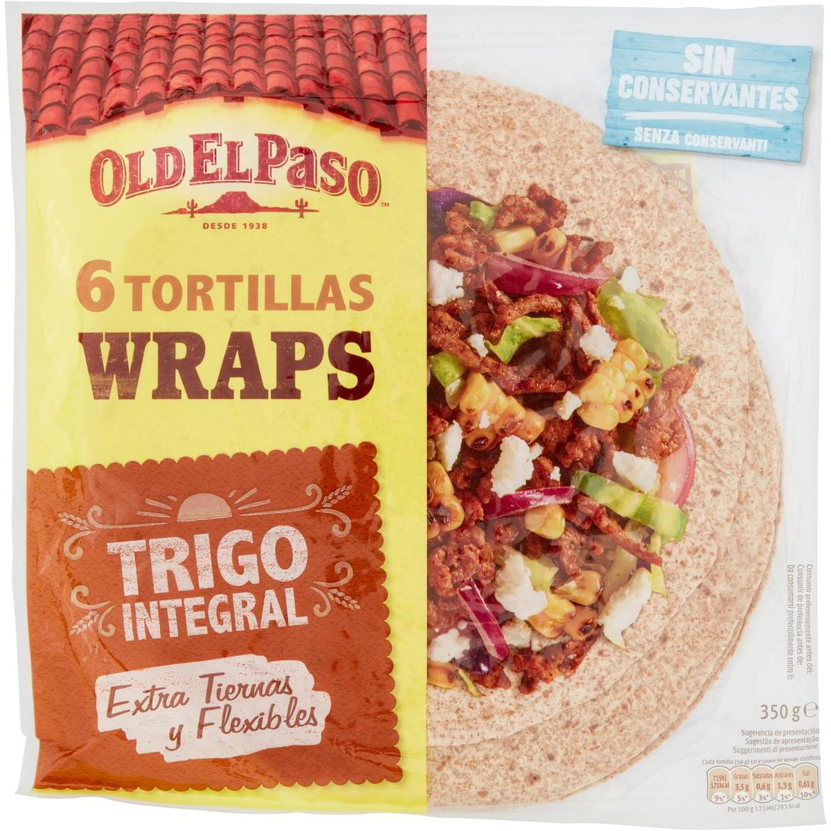 Wrap tortilla mejicana integrale de trigo OLD EL PASO 6 X 58,33 G
