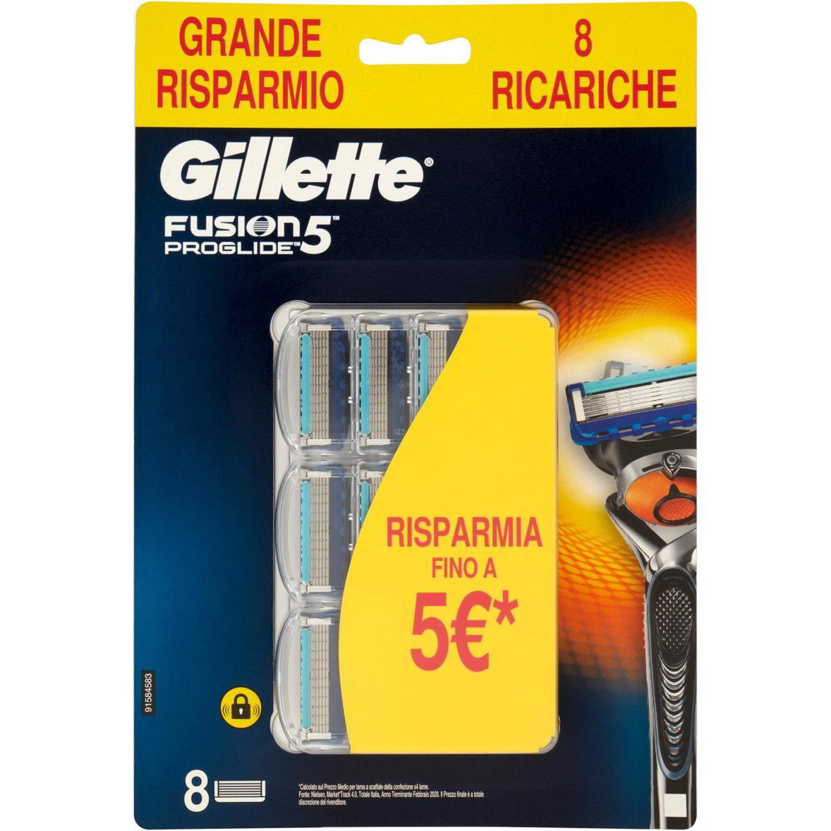 Gillette Mach3 Lamette di ricambio per Rasoio da Uomo, 5 Ricariche