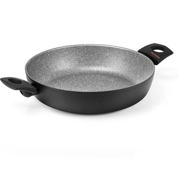Tegame Moneta Stone Silver 24 Cm Con 2 Manici - Antiaderente Effetto Pietra, Senza PFOA E Nickel, Made In Italy, Garanzia 5 Anni