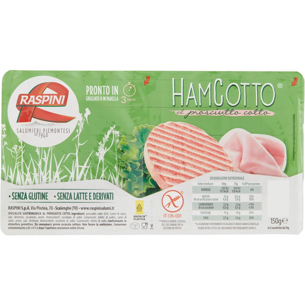 Hamburger hamcotto al prosciutto cotto RASPINI 2 X 75 G Coop Shop