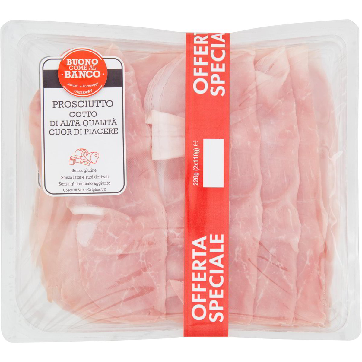 Prosciutto cotto alta qualità cuor di piacere LENTI 2 X 110 G Coop Shop