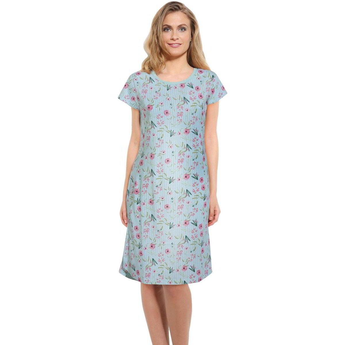 Camicia da notte liquette in popeline a righe rigato blu bianco La