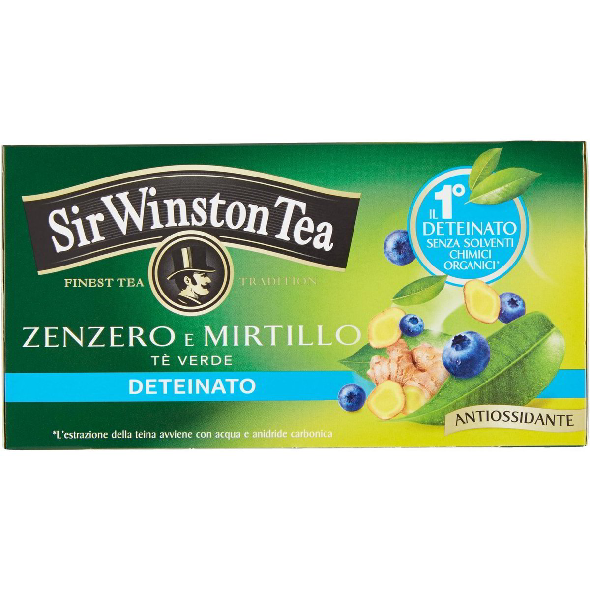 Tè verde deteinato con zenzero e mirtillo SIR WINSTON 20 X 1,75 G