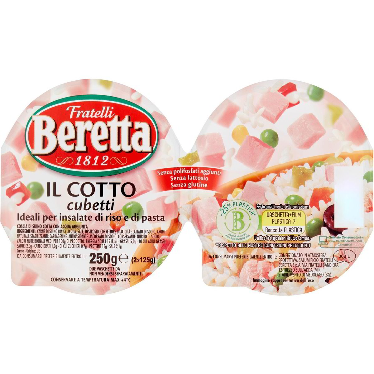 Prosciutto cotto a cubetti FRATELLI BERETTA 2 X 125 G Coop Shop