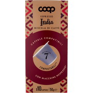 Capsule caff espresso India miscela di caff x10 COOP NESPRESSO