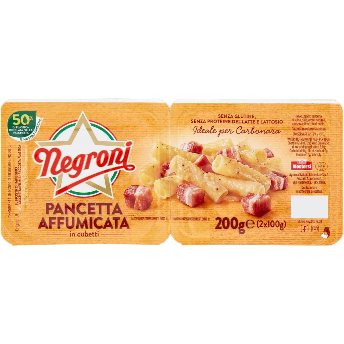 Pancetta affumicata carbonara a cubetti NEGRONI 2 X 100 G Coop Shop