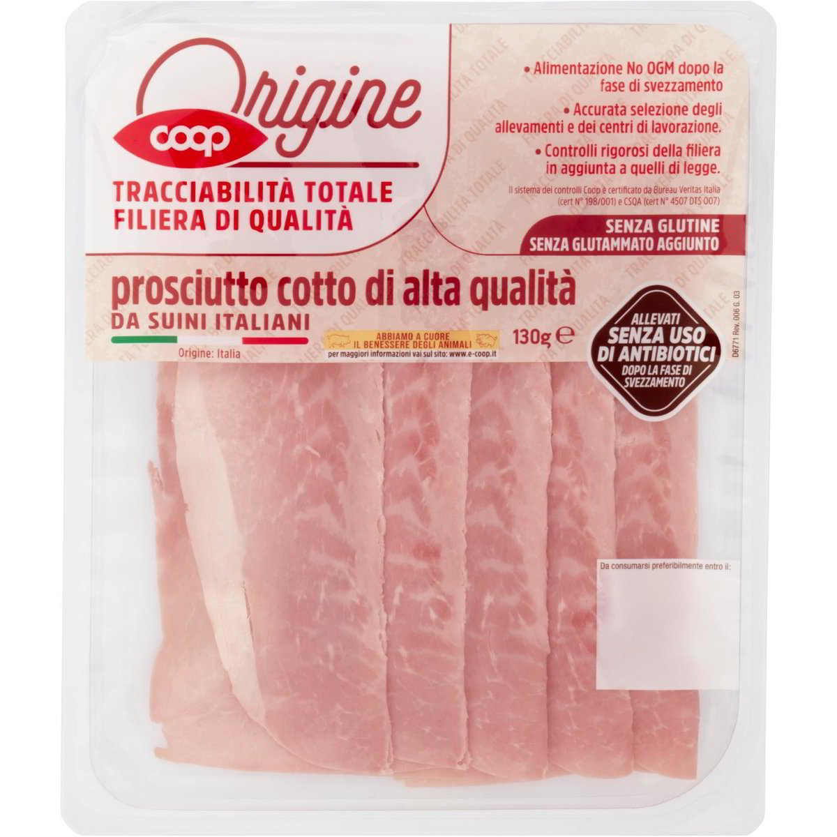 Prosciutto cotto alta qualità COOP ORIGINE 130 G Coop Shop