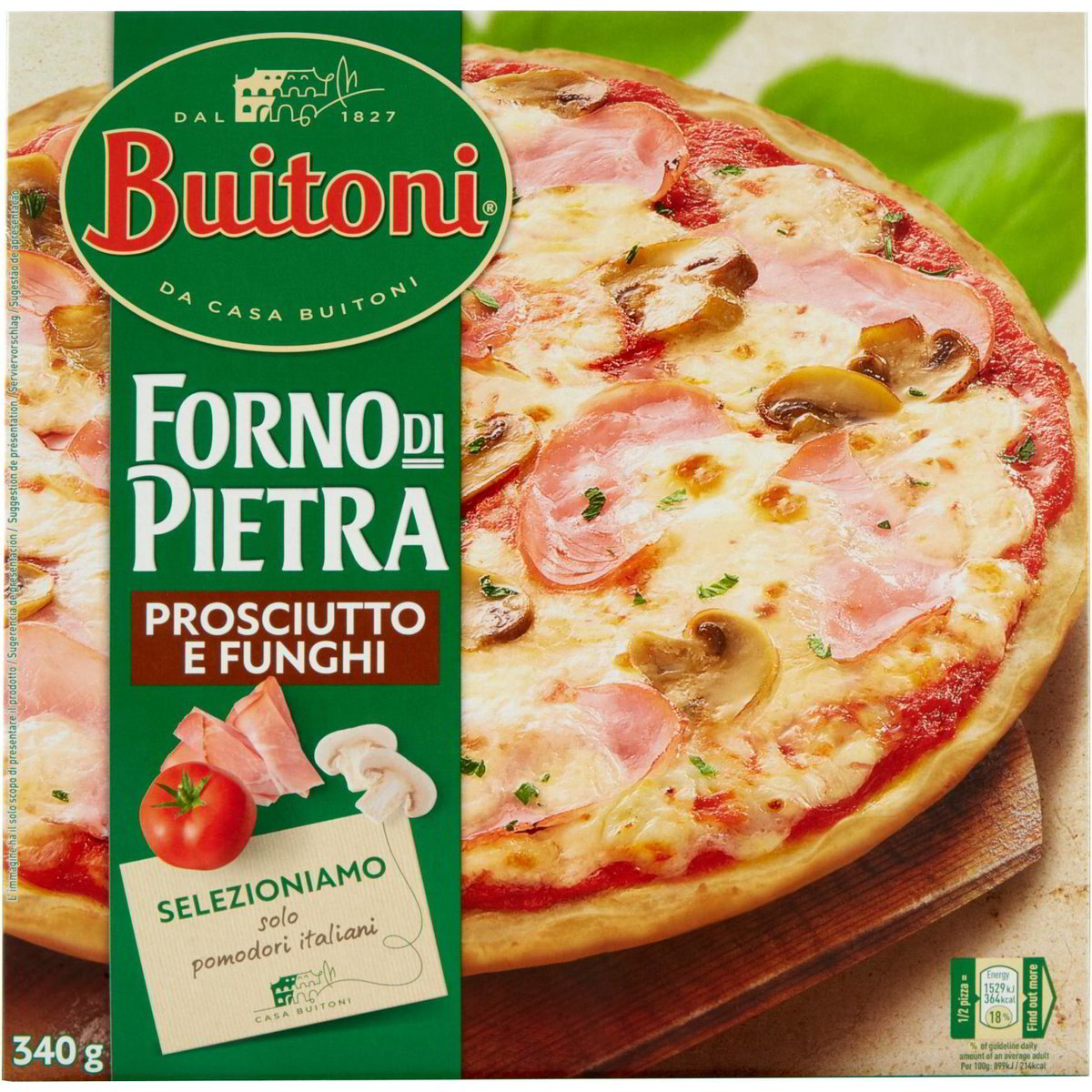 Pizza surgelata prosciutto e funghi forno di pietr BUITONI 340 G Coop