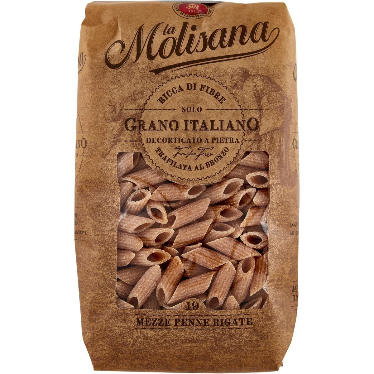 Penne mezze rigate integrali n.19 LA MOLISANA 500 G - Coop Shop