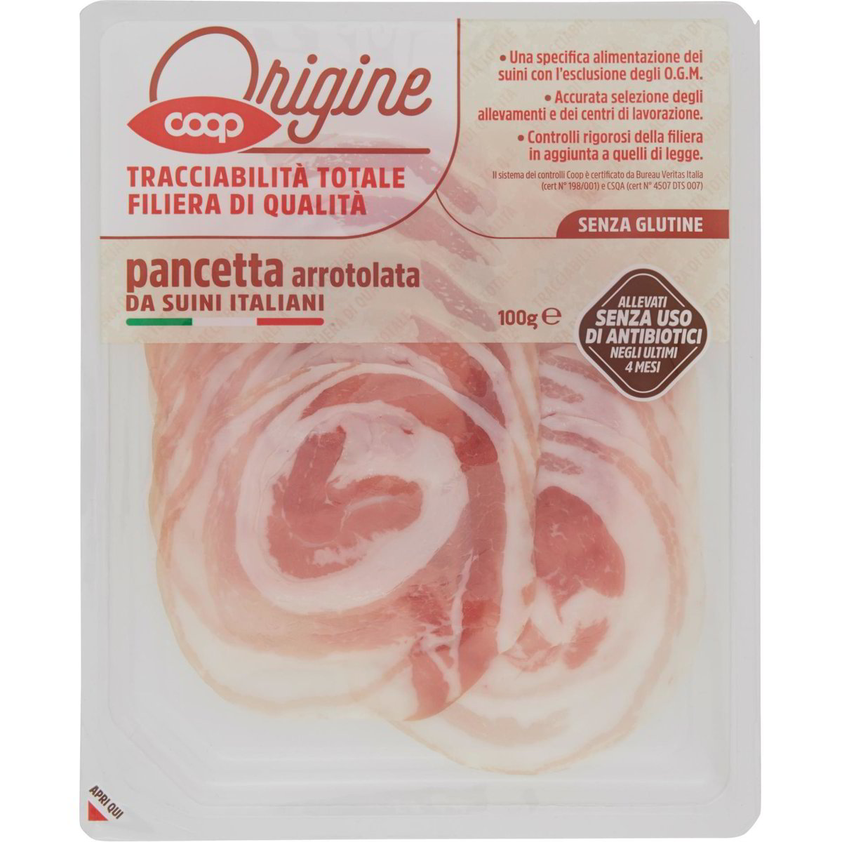 Pancetta arrotolata COOP ORIGINE 100 G Coop Shop