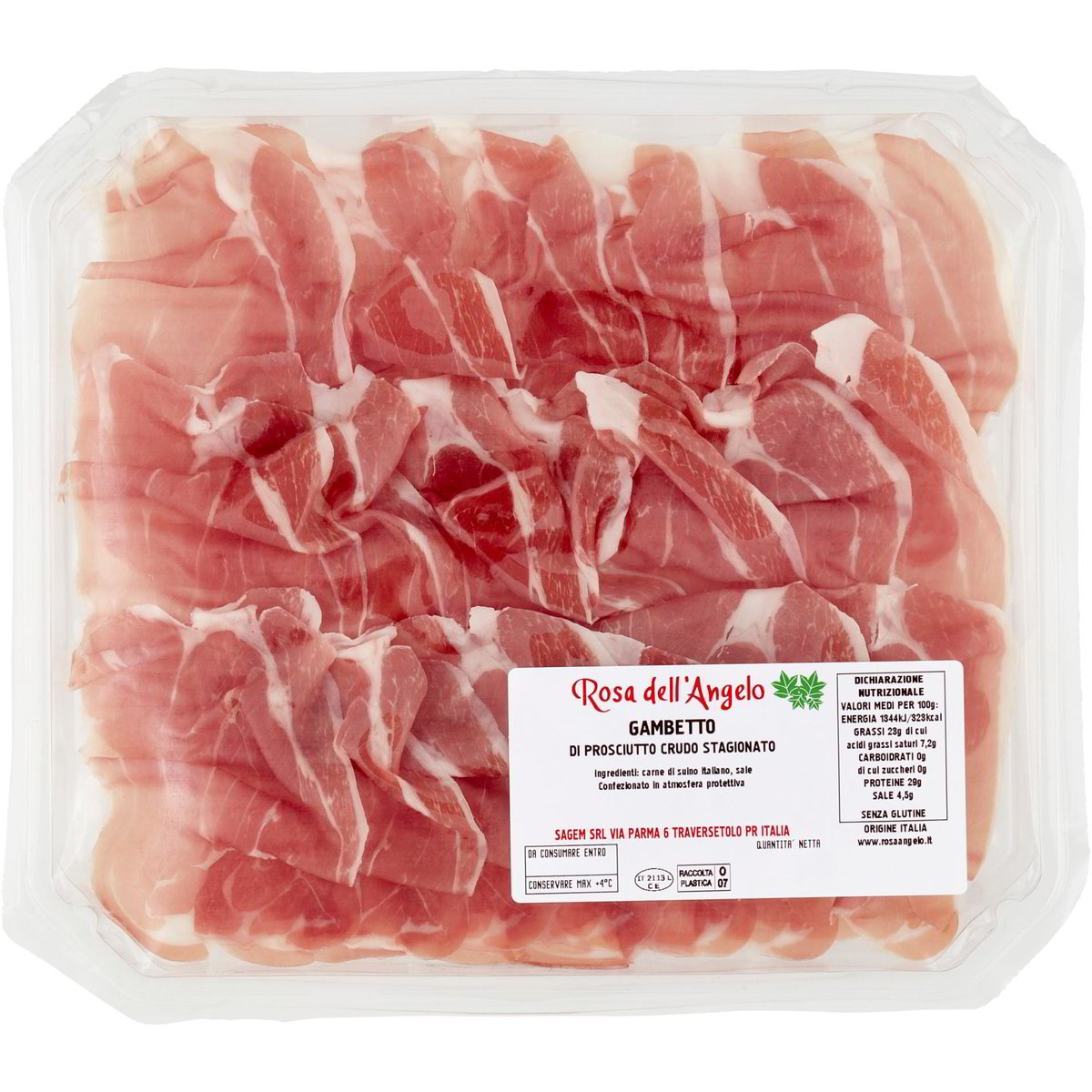 Prosciutto crudo stagionato gambetto ROSA DELL ANGELO 100 GR Coop Shop
