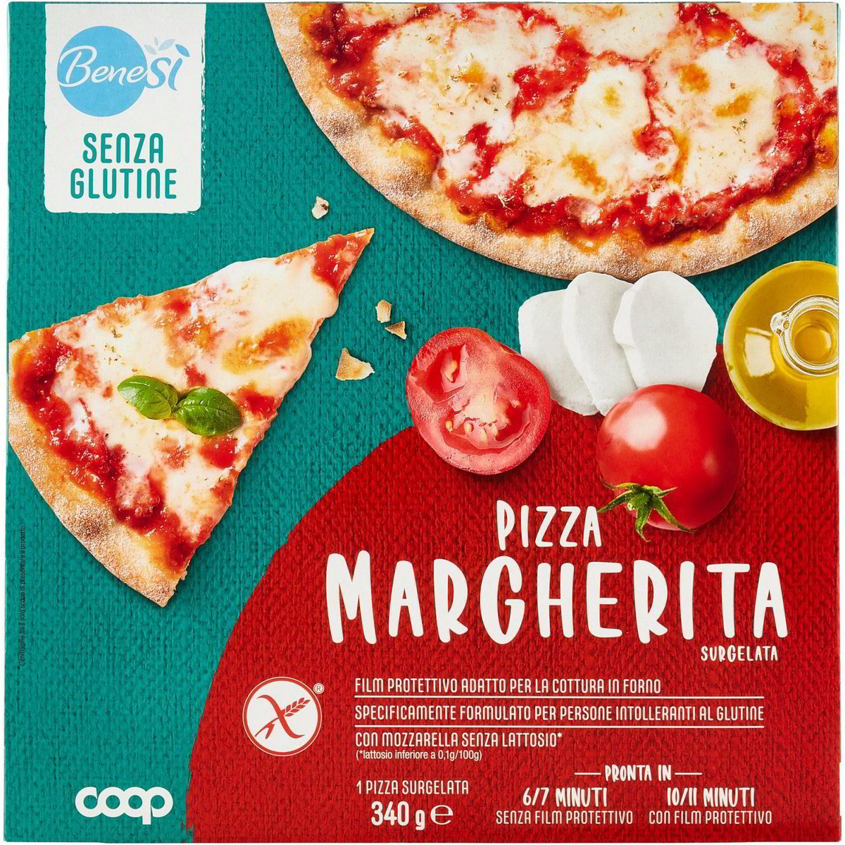 Pizza surgelata margherita senza glutine COOP - BENE SI 340 G